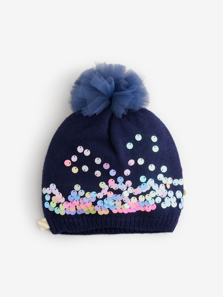 Blau - Billieblush Glitter Knitted Pom Hat - Bild 1 von 1