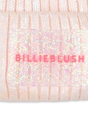 Billieblush Pink Iridescent Sparkle Logo Knitted Pom Hat - Image 3 of 9