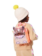 Billieblush Pink Iridescent Sparkle Logo Knitted Pom Hat - Image 9 of 9