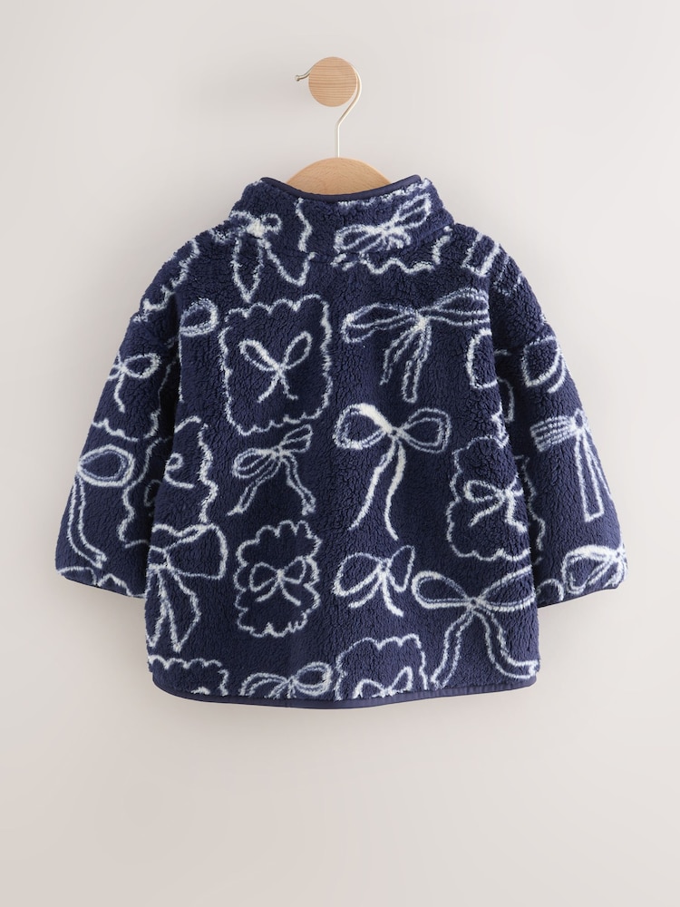 Marineblau Schleife - Half Popper Fleece (3mths-7yrs) - Bild 2 von 4