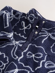 Marineblau Schleife - Half Popper Fleece (3mths-7yrs) - Bild 4 von 4