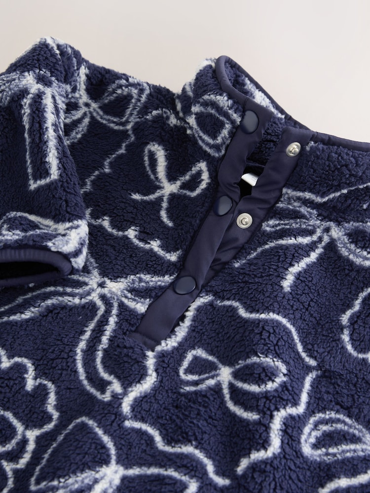 Marineblau Schleife - Half Popper Fleece (3mths-7yrs) - Bild 4 von 4