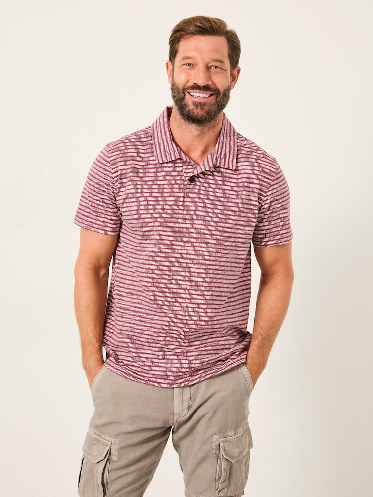 FatFace Mark Purple Pattern Polo - Image 1 of 6