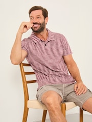 FatFace Mark Purple Pattern Polo - Image 5 of 6