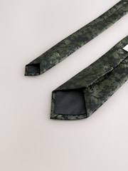 Forest Green Floral Tie and Pocket Square Set - Image 3 of 4