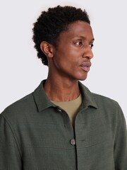 MOSS Green Knit Striped Overshirt - Image 3 of 4