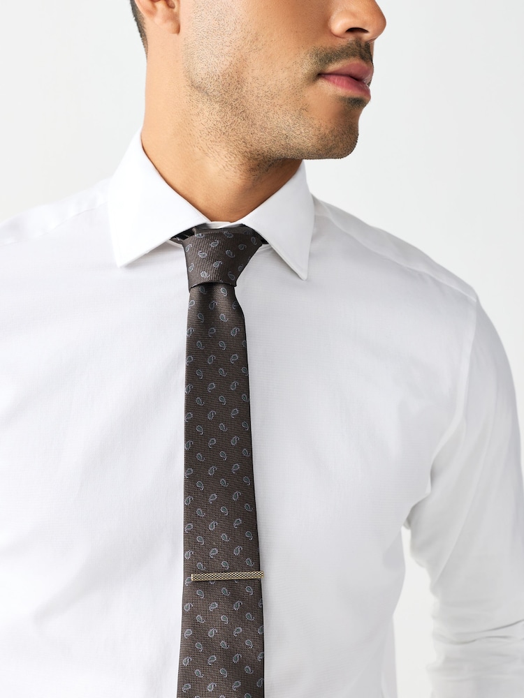 Brown Textured Tie - Image 1 of 5