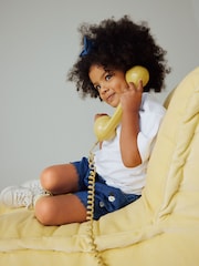 Mid Blue Daisy Embroidered Denim Shorts (3mths-7yrs) - Image 4 of 8