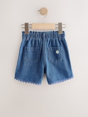 Mid Blue Daisy Embroidered Denim Shorts (3mths-7yrs) - Image 6 of 8
