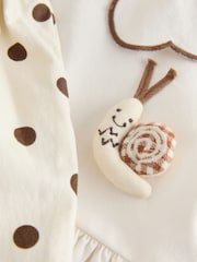 Ecru/Chocolate Brown Spot Blouse and Short Set (3mths-7yrs) - Image 7 of 9