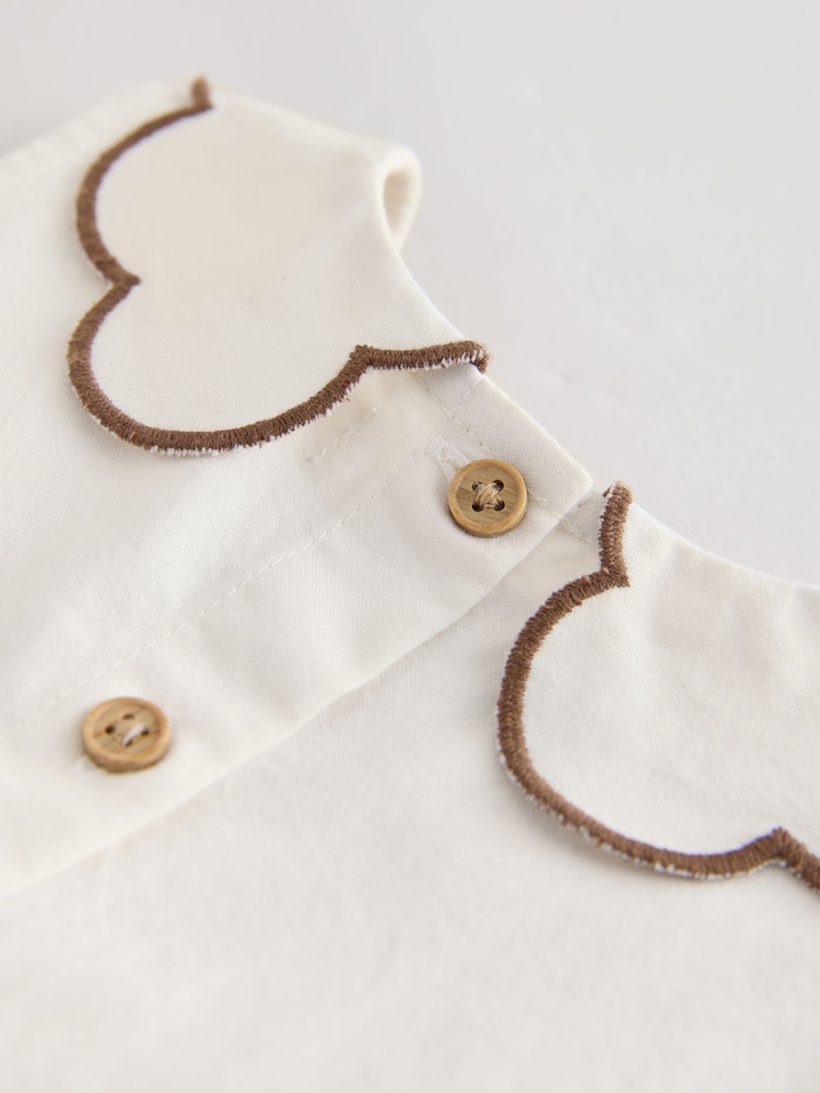 Ecru/Chocolate Brown Spot Blouse and Short Set (3mths-7yrs) - Image 9 of 9