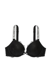 Victoria's Secret Black Push Up Shine Strap Lace Bra - Image 3 of 3