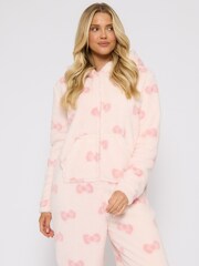 Loungeable Pink Bow Sherpa All-In-One - Image 1 of 6