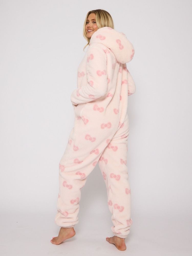Loungeable Pink Bow Sherpa All-In-One - Image 2 of 6