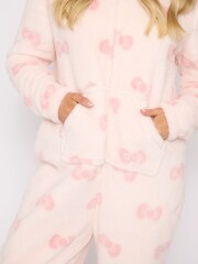 Loungeable Pink Bow Sherpa All-In-One - Image 5 of 6