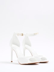 River Island White Wide Fit Open Toe Heels - Image 2 of 6