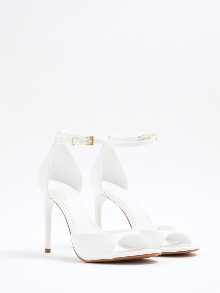 River Island White Wide Fit Open Toe Heels - Image 2 of 6