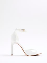 River Island White Wide Fit Open Toe Heels - Image 3 of 6
