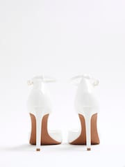 River Island White Wide Fit Open Toe Heels - Image 4 of 6