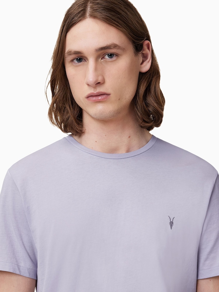 AllSaints Purple Tonic Short Sleeve Crew T-Shirt - Image 2 of 6