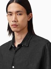 AllSaints Black Bandol Long Sleeve Shirt - Image 3 of 6