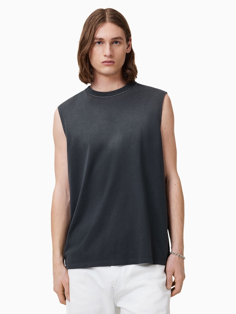 AllSaints Black Jonah Crew 100% Organic Cotton T-Shirt - Image 1 of 7