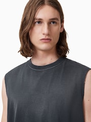 AllSaints Black Jonah Crew 100% Organic Cotton T-Shirt - Image 6 of 7