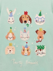 Joules Astra Aqua Blue Applique Cotton T-Shirt - Image 3 of 4