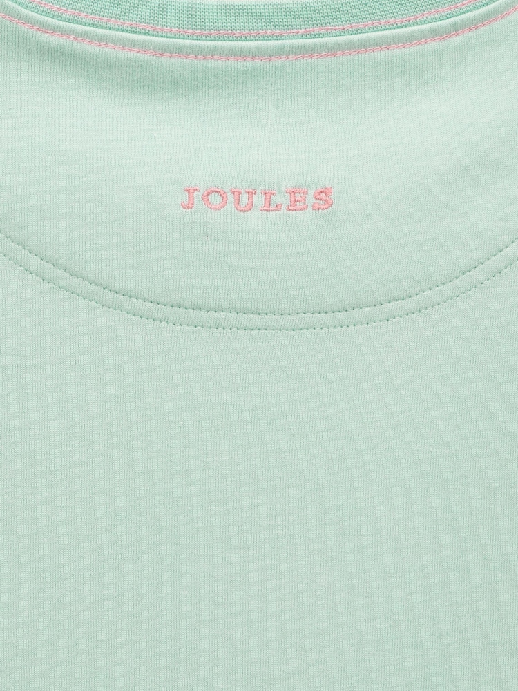 Joules Astra Aqua Blue Applique Cotton T-Shirt - Image 4 of 4