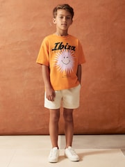 Reiss Orange Bruno 3-9 yrs SmileyWorld | Reiss Sun Motif T-Shirt - Image 1 of 5