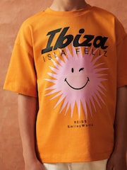 Reiss Orange Bruno 3-9 yrs SmileyWorld | Reiss Sun Motif T-Shirt - Image 3 of 5