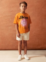 Reiss Orange Bruno 3-9 yrs SmileyWorld | Reiss Sun Motif T-Shirt - Image 4 of 5