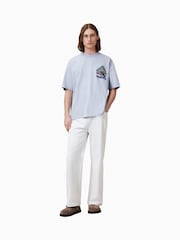 AllSaints Blue Pounce Short Sleeve Crew 100% Organic Cotton T-Shirt - Image 3 of 7