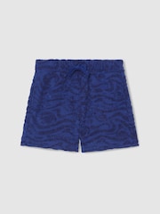 Reiss Bright Blue Marko 3-9 yrs SmileyWorld | Reiss Wave Texture Shorts - Image 2 of 4