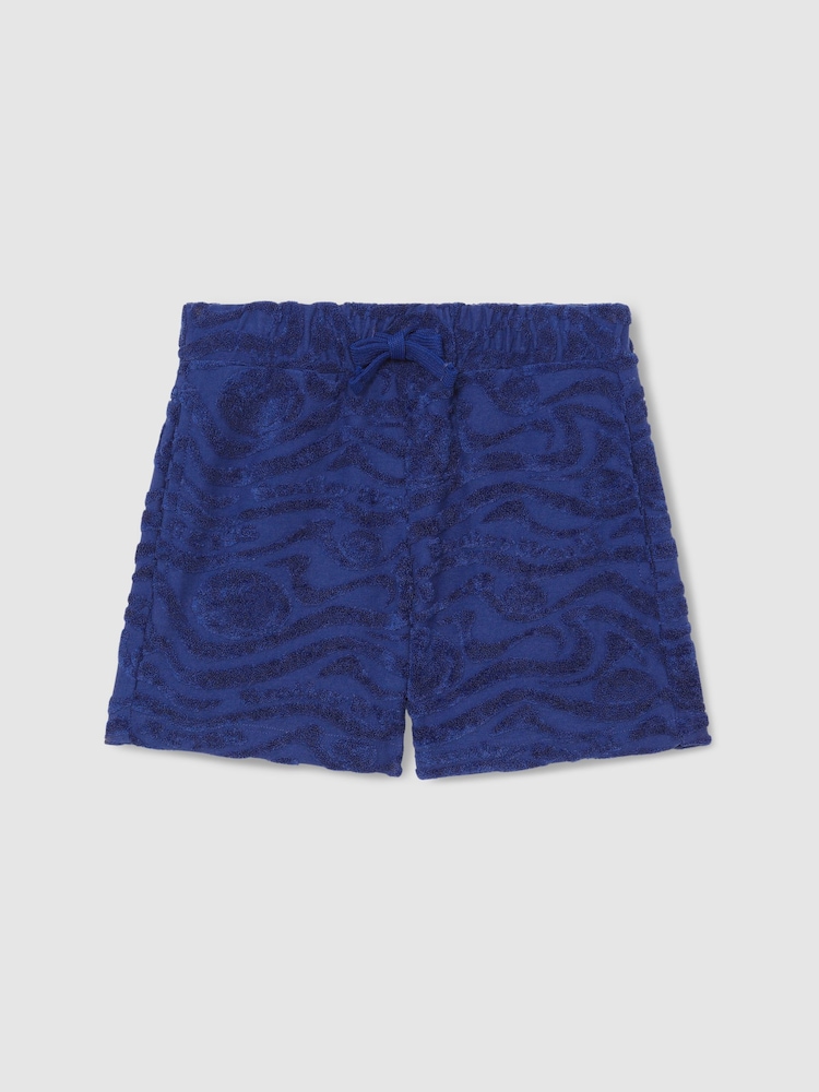 Reiss Bright Blue Marko 3-9 yrs SmileyWorld | Reiss Wave Texture Shorts - Image 2 of 4