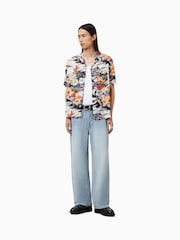 AllSaints Black Oscani Short Sleeve Shirt - Image 5 of 7