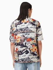 AllSaints Black Oscani Short Sleeve Shirt - Image 6 of 7
