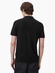 AllSaints Black Maes Merino Shirt Sleeve Polo Shirt - Image 7 of 8