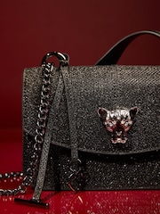 Lipsy Black Glitter Small Chain Shoulder Bag - Image 4 of 6