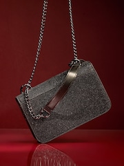 Lipsy Black Glitter Small Chain Shoulder Bag - Image 6 of 6