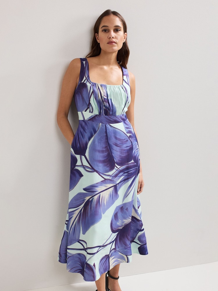 Phase Eight Blue Linda Midi Dress - Image 2 of 6