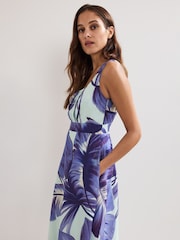 Phase Eight Blue Linda Midi Dress - Image 4 of 6