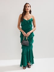 Phase Eight Green Keegan Ruffle Dress - Image 1 of 7