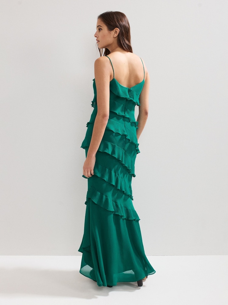Phase Eight Green Keegan Ruffle Dress - Image 2 of 7