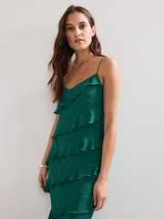 Phase Eight Green Keegan Ruffle Dress - Image 4 of 7