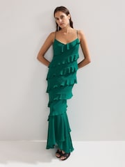 Phase Eight Green Keegan Ruffle Dress - Image 6 of 7