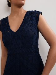 Phase Eight Blue Petite Khiana Dress - Image 4 of 4