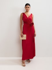 Phase Eight Red Emlyn Pleated Dress - Image 1 of 7