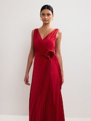 Phase Eight Red Emlyn Pleated Dress - Image 3 of 7