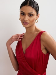Phase Eight Red Emlyn Pleated Dress - Image 4 of 7